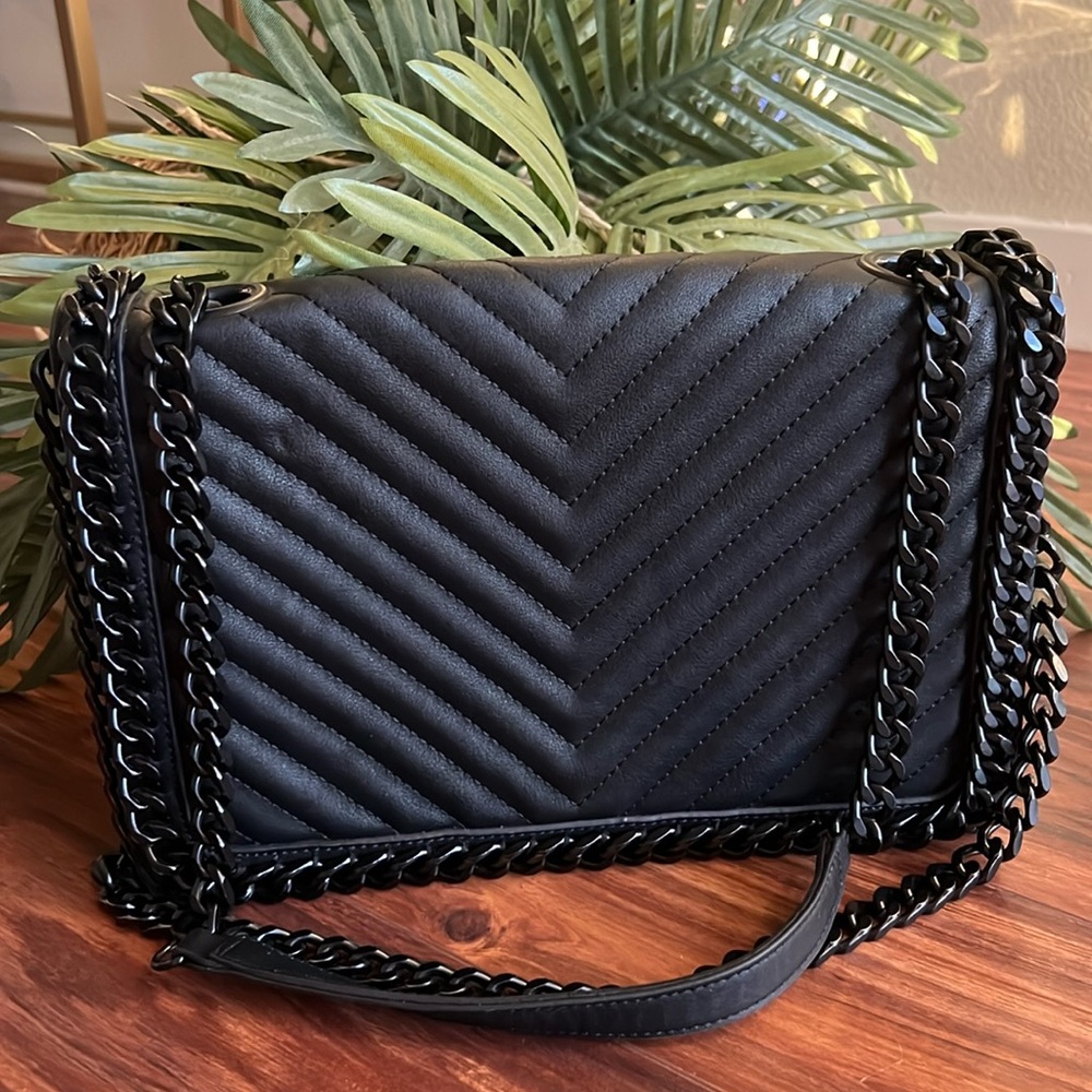 Aldo Black Chained Shoulder Clutch